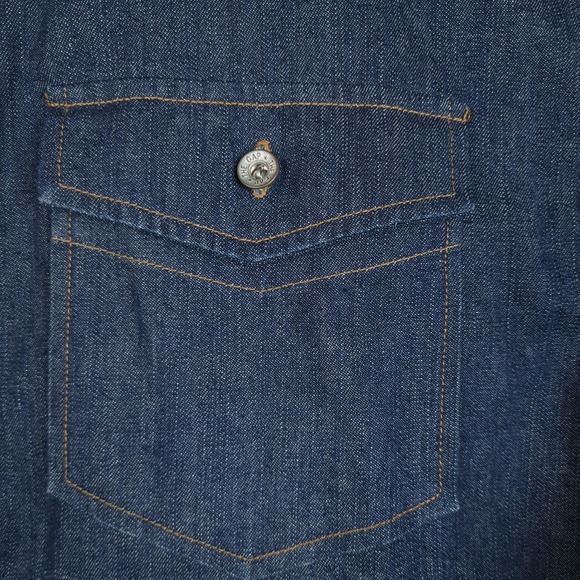 Vintage GAP Denim Shirt Mens Large Long Sleeve Button Front Point Collar 90s - Picture 5 of 16